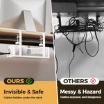 Under Desk Cable Management Tray White, Cinati Wire Organizers No Drill, Cable T... - Image 4