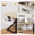 Under Desk Cable Management Tray White, Cinati Wire Organizers No Drill, Cable T... - Image 8