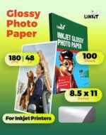 Uinkit Glossy Inkjet Photo Paper 8.5 x 11, 100 Sheets, 180gsm 48lb 8.5mil, Insta... - Image 3
