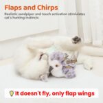 Potaroma Cat Toys Flapping Bird (No Flying), Lifelike Sandpiper Chirp Tweet, Rec... - Image 3