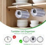 2Pack Tumbler Cup Lid Organizer for Cabinet Door Hanging Carbon Steel Rack | Mug... - Image 4