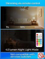 ILC RGB LED Light Bulb, Color Changing Light Bulb, 40W Equivalent, 450LM, 2700K ... - Image 5
