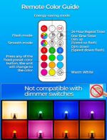 ILC RGB LED Light Bulb, Color Changing Light Bulb, 40W Equivalent, 450LM, 2700K ... - Image 7