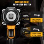 Brushless Impact Wrench 750N.m with 2x4.0AH Battery 1/2 inch | 553 Ft-lbs 20V Hi... - Image 7