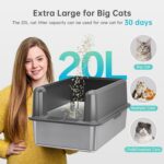 Stainless Steel Cat Litter Box, XL High Sided Open Top Litter Pan, 1 Scoop | Ext... - Image 4