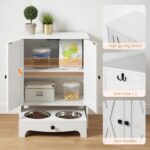 HOOBRO Dog Feeding Station with Storage and Hooks, Dog Food Storage Cabinet with... - Image 6