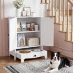 HOOBRO Dog Feeding Station with Storage and Hooks, Dog Food Storage Cabinet with... - Image 7