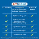 A+Health Nighttime Sleep Aid Diphenhydramine 50mg Softgels, 160 Count | Maximum ... - Image 4