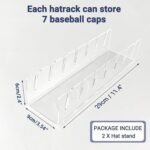 CHENYAOAI Hat Organizer for Baseball Caps, 2 Pcs No Install Acrylic Hat Stand fo... - Image 3