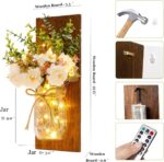 Rustic Wall Sconces Mason Jar Sconces Handmade Wall Art Hanging Design with Remo... - Image 6