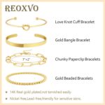 Reoxvo Gold Bracelets Stack Jewelry for Women Non Tarnish Waterproof | 14K Gold ... - Image 6