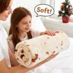 SeaRoomy Burrito Tortilla Blanket, Funny Food Throw Blanket, Round 47inches | Wh... - Image 6