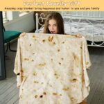 SeaRoomy Burrito Tortilla Blanket, Funny Food Throw Blanket, Round 47inches | Wh... - Image 9