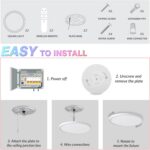 12 Inch WiFi Smart RGB LED Flush Mount Ceiling Light (2 Pack) | 24W 2640LM, RGB ... - Image 9