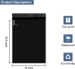 Black Poly Mailers 12x15.5 in, Shipping Bags, 100 Pcs | Shipping bags for clothe... - Image 3
