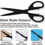 Black All-Purpose Office Scissors – Sharp Stainless Steel Blade Shears with Stra... - Image 3