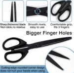 Black All-Purpose Office Scissors – Sharp Stainless Steel Blade Shears with Stra... - Image 4