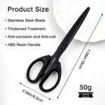 Black All-Purpose Office Scissors – Sharp Stainless Steel Blade Shears with Stra... - Image 5