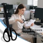 Black All-Purpose Office Scissors – Sharp Stainless Steel Blade Shears with Stra... - Image 7