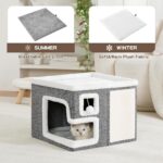 Cat Houses for Indoor Cats, Covered Cave Bed with Scratch Pad and Fluffy Ball, F... - Image 4