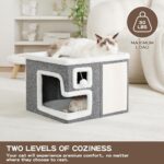 Cat Houses for Indoor Cats, Covered Cave Bed with Scratch Pad and Fluffy Ball, F... - Image 6