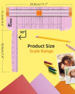 Firbon A5 Paper Cutter, Small Straight Paper Trimmer with Side Ruler | Pink comp... - Image 7