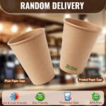 600 Pack 12 oz Disposable Paper Cups, Brown Coffee Cups Unbleached Kraft Paper, ... - Image 3