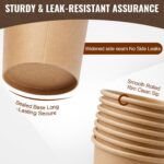 600 Pack 12 oz Disposable Paper Cups, Brown Coffee Cups Unbleached Kraft Paper, ... - Image 5