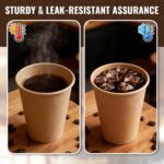 600 Pack 12 oz Disposable Paper Cups, Brown Coffee Cups Unbleached Kraft Paper, ... - Image 6