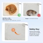 ZOMISIA Cat Heating Pad, Heated Cat Bed Indoor, 11 Temp & 25 Timer Settings | 11... - Image 4