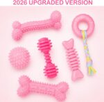 Puppy Toys, 6 Pack Dog Chew Toys for Puppy, Cute Pink Small Dog Toys, Puppy Teet... - Image 3