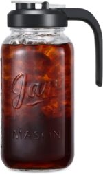 2 Quart Glass Pitcher with Lid - Airtight & Leakproof Mason Jar Pitcher with Fil... - Image 2