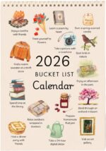 2026 Bucket List Calendar, Art Watercolor Monthly Calendar, Desktop Time Reminde... - Image 2