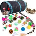 21 Pcs Cat Toys for Indoor Cats Collapsible Cat Tunnel Interactive Feather Tease... - Image 2