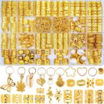 236PCS Gold Hair Accessories Set: Jewelry, Charms, Rings and Cuffs for Braids, D... - Image 2