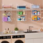 3-Tier Hanging Laundry Basket Organizer：Foldable Wire Shelf Laundry Room Organiz... - Image 2