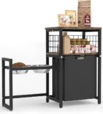 30.6Long x 26.2 High Elevated Dog Bowl Stand with Pet Food Storage Organizer, Ad... - Image 2