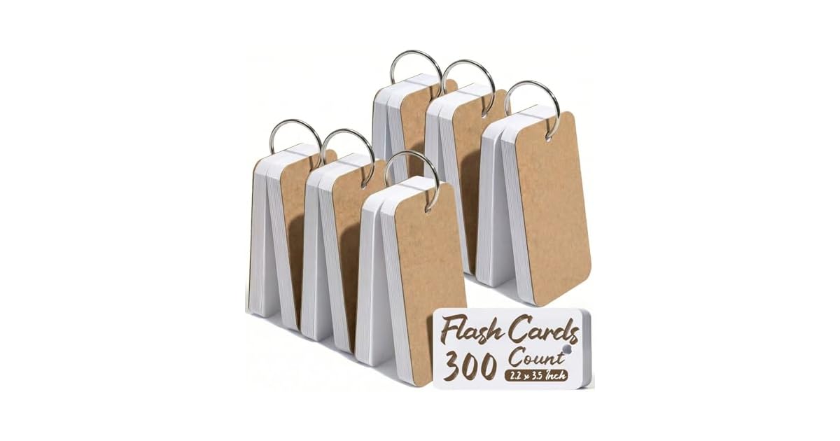 300-Piece Koogel 2.2'' x 3.5'' Small Flash Index Cards w/ Rings only $4.99
