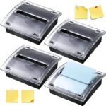 4 Pcs Pop up Sticky Notes Dispenser Sticky Note Holder Black Base Clear Top for ... - Image 2