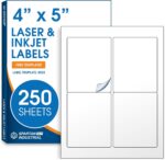 4" X 5" Matte White Printable Shipping Labels (250 Sheets, 1000 Stickers) Addres... - Image 2
