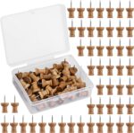 50 Pcs Wooden Push Pins, Decorative Thumb Tacks, Push Pins for Cork Board Head P... - Image 2
