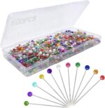 600PCS Sewing Pins, Straight Pin for Fabric, Pearlized Ball Head Quilting Pins L... - Image 2