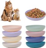 [8 Pack] Cat Dishes Whisker Friendly, Shallow Wide Pet Food and Water Bowl, Dura... - Image 2