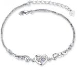925 Sterling Silver Bracelet Simple Adjustable Bangle Bracelets Gifts for Birthd... - Image 2