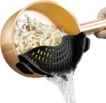 AUOON Clip On Strainer Silicone for All Pots and Pans, Pasta Strainer Clip on Fo... - Image 2