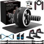 Ab Roller Wheel, 10-In-1 Ab Exercise Wheels Kit with Resistance Bands, Knee Mat,... - Image 2