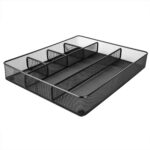 Amazon Basics Metal Mesh Desk Organizer with 6 Compartments, Anti-Slip Pen Holde... - Image 2