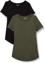 Amazon Essentials Women's Short-Sleeve Scoopneck Tunic Tops, Pack of 2 - Image 2