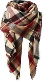 American Trends Womens Fall Winter Scarf Plaid Tassel Soft Warm Blanket Scarves ... - Image 2