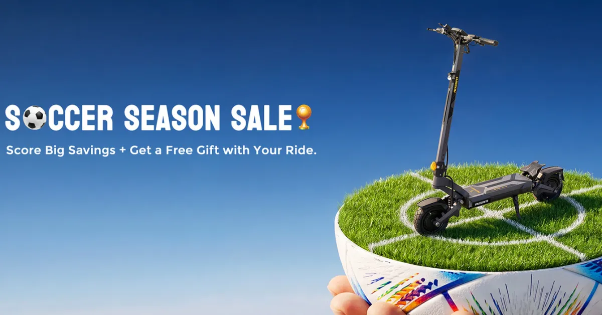 Ausom Soccer Season Sale wants you to score with up to $250 exclusive savings on three e-scooters starting from $529